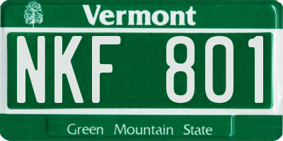 VT license plate NKF801