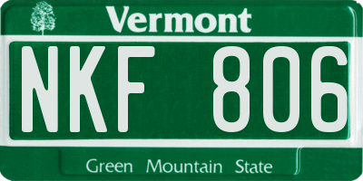 VT license plate NKF806