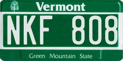 VT license plate NKF808