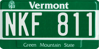 VT license plate NKF811