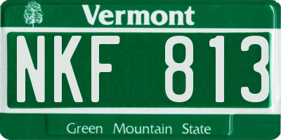VT license plate NKF813