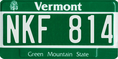 VT license plate NKF814