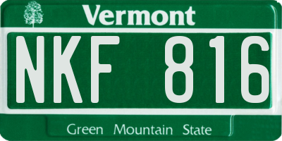 VT license plate NKF816