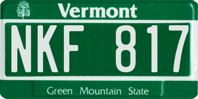 VT license plate NKF817