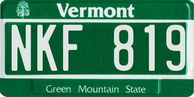 VT license plate NKF819