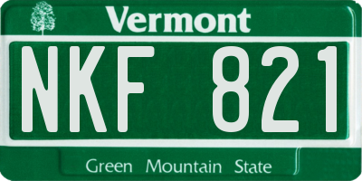 VT license plate NKF821