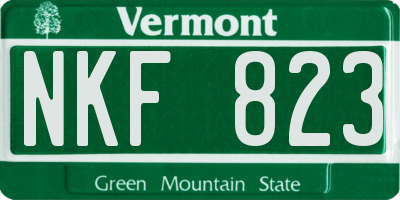 VT license plate NKF823
