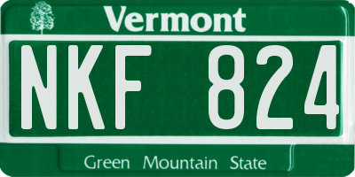 VT license plate NKF824