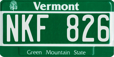 VT license plate NKF826