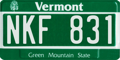 VT license plate NKF831