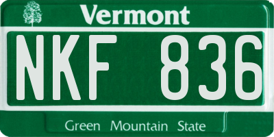 VT license plate NKF836