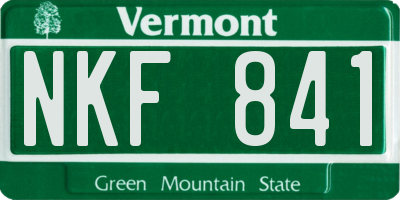 VT license plate NKF841