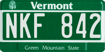 VT license plate NKF842