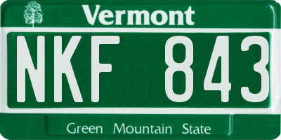 VT license plate NKF843