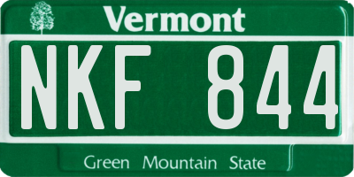 VT license plate NKF844