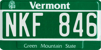 VT license plate NKF846