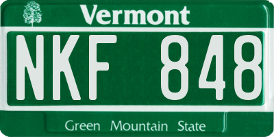VT license plate NKF848