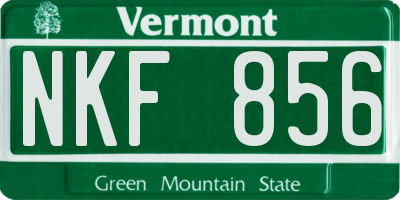 VT license plate NKF856