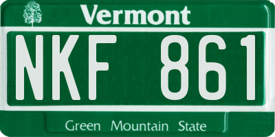 VT license plate NKF861