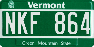 VT license plate NKF864