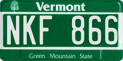 VT license plate NKF866