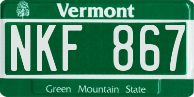 VT license plate NKF867