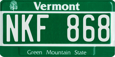VT license plate NKF868