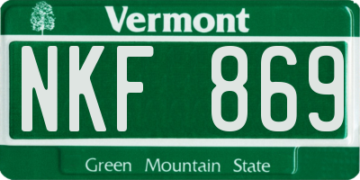 VT license plate NKF869
