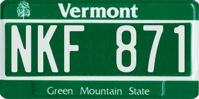 VT license plate NKF871
