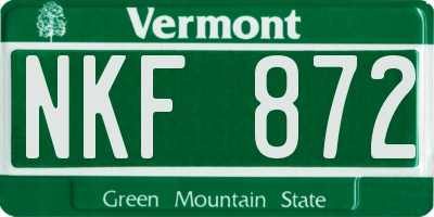 VT license plate NKF872
