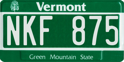 VT license plate NKF875