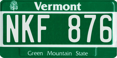 VT license plate NKF876