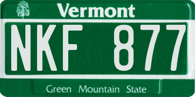 VT license plate NKF877