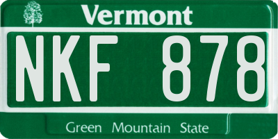 VT license plate NKF878