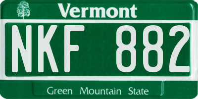 VT license plate NKF882