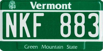 VT license plate NKF883