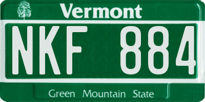 VT license plate NKF884