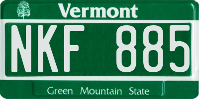 VT license plate NKF885