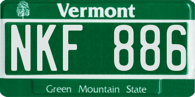 VT license plate NKF886