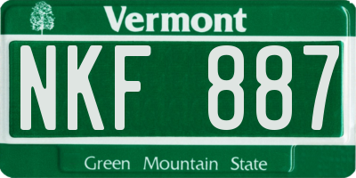 VT license plate NKF887