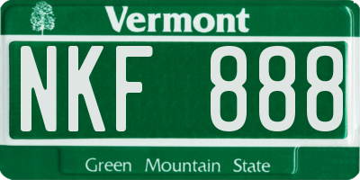 VT license plate NKF888