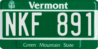 VT license plate NKF891