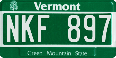 VT license plate NKF897