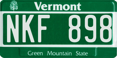 VT license plate NKF898