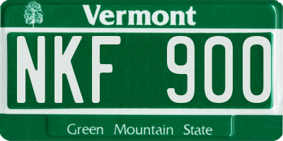 VT license plate NKF900