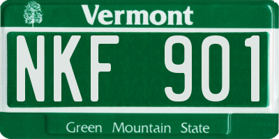 VT license plate NKF901
