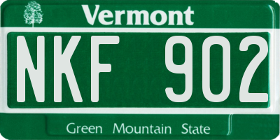 VT license plate NKF902