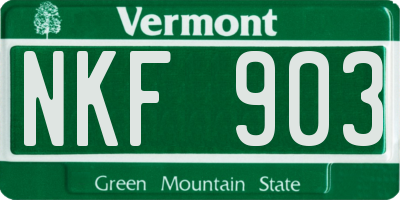 VT license plate NKF903