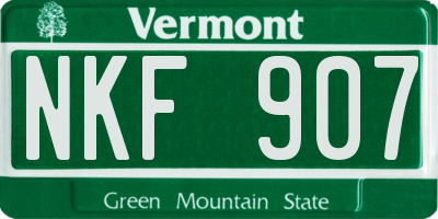 VT license plate NKF907