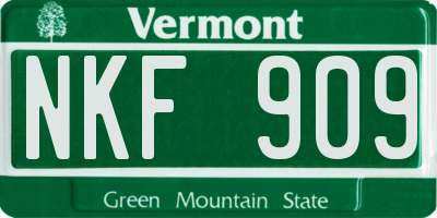 VT license plate NKF909